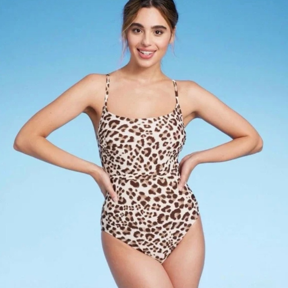 Leopard Print Kids One Piece Swimsuit